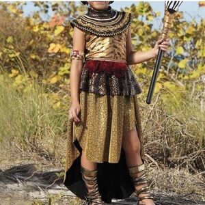 Regal Egyptian Costume for Kids - Gold and Black size 8